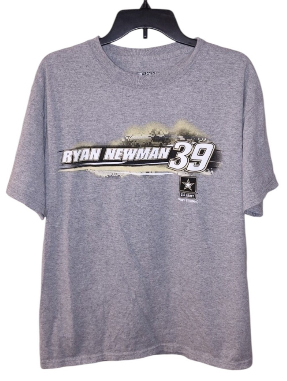 Ryan Newman #39 US Army NASCAR Crew Neck T-shirt L Gray Stewart Haas Racing 2011